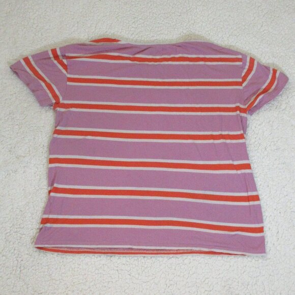 Guess Los Angeles Women's Purple Orange White Striped T-Shirt Size Medium - Picture 5 of 6